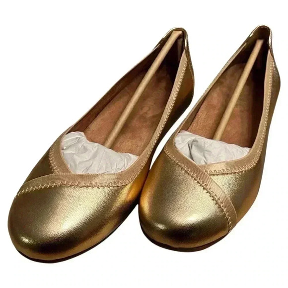 Vionic Shoes - 6.5 VIONIC Rose Gold Spark Caroll Metallic Ballet Flats, Brand New In Box